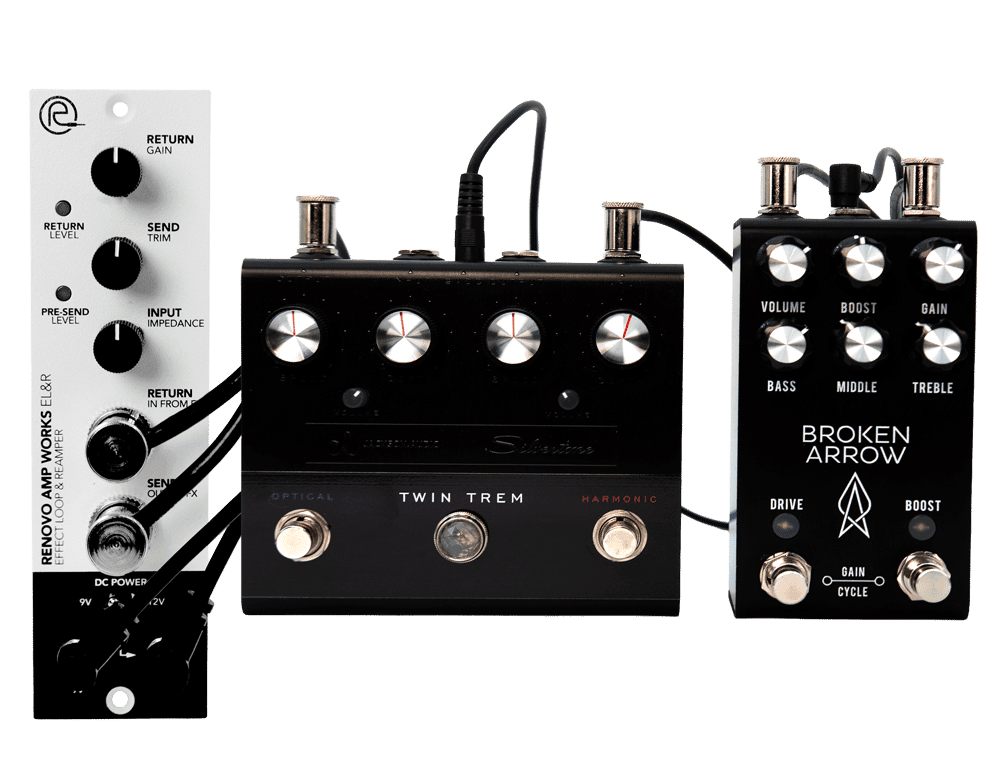 Reamping with effects loop interface for 500 series - Use Guitar Effects Pedals for Recording and Mixing with Effects Looper with two DC Power Jacks.