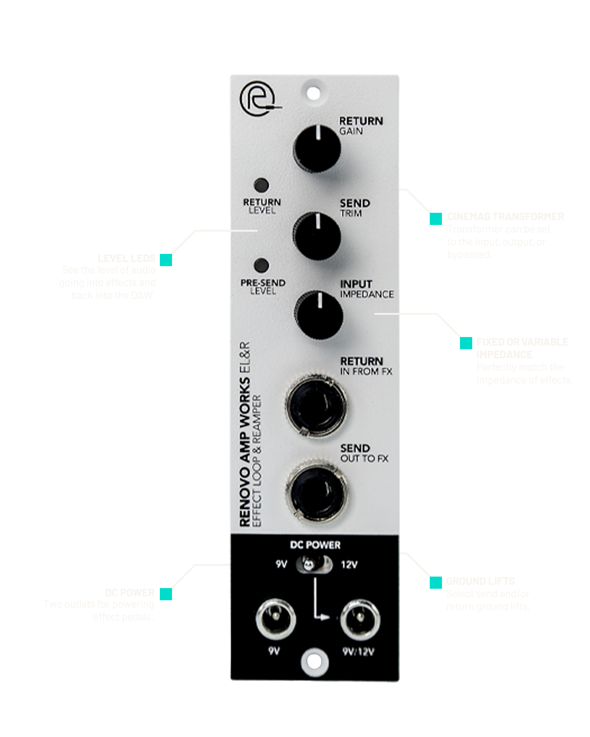 Image showing the features of the ELR Effects loop and reamper